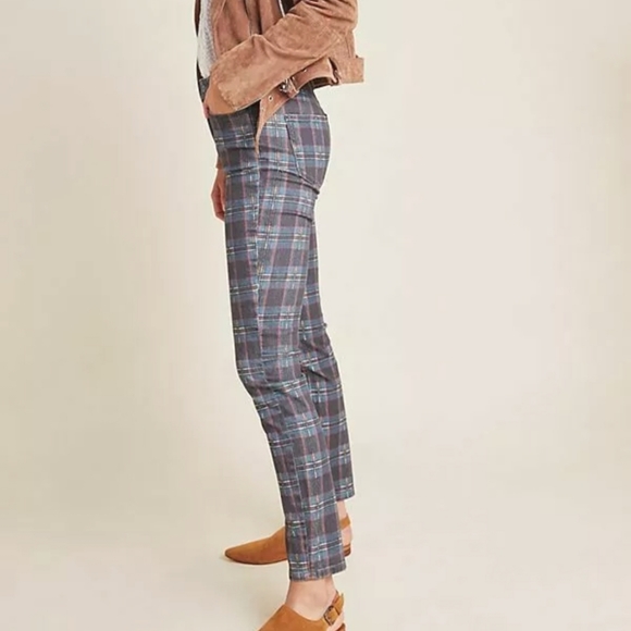 Paige Hoxton Plaid High Waist Ankle Skinny Jeans - Picture 7 of 11